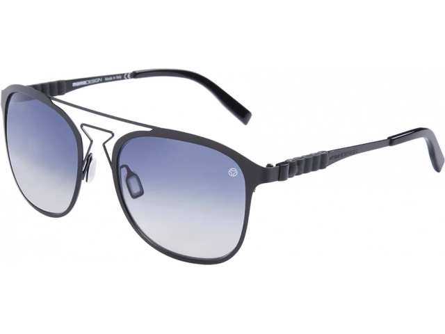 Momodesign 521 03 FULL RIM STAINLESSM STEEL MATT BLACK BLUE SHADED GREY LENSES