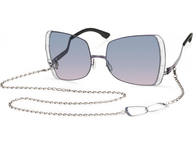 Ic! Berlin VIP Shiny-Aubergine-Crystal-Clear Black Blueberry Gradient Step (punched hole) - incl. Neckla