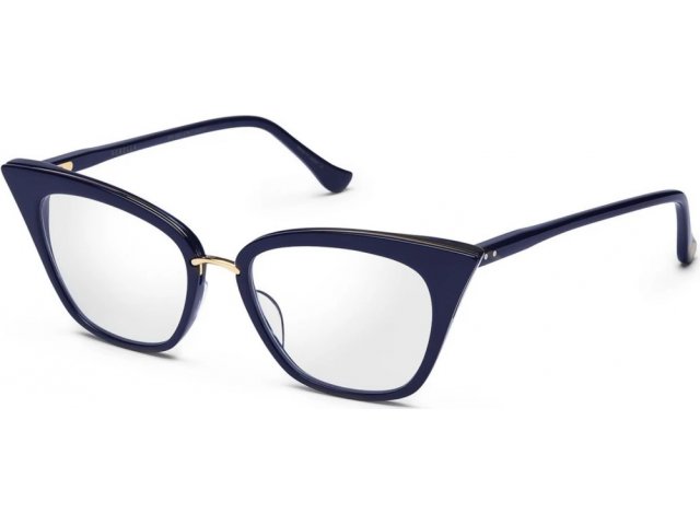 DITA REBELLA,  NAVY-NAVY SWIRL BACK - 14K GOLD, CLEAR