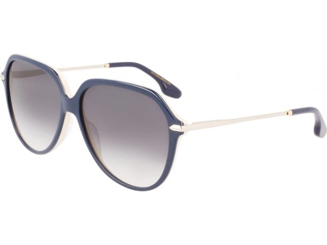 VICTORIA BECKHAM VB637S 420,  BLUE/IVORY, GRADIENT GREY