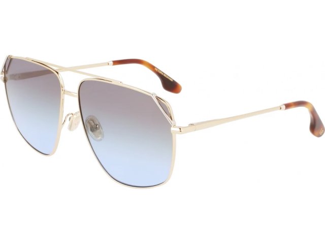 VICTORIA BECKHAM VB229S 730,  GOLD-GREY BROWN AQUA, BLUE