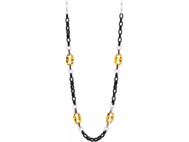 Glasses Chain GC41306 Amber Black-n-White