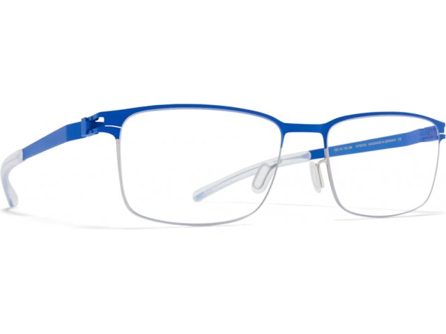 MYKITA GERHARD 395,  SHINY SILVER/YALE BLUE, CLEAR