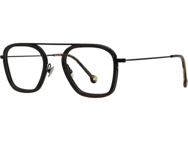 NATHALIE BLANC HECTOR 614,  BLACK / EBONY WOOD, CLEAR