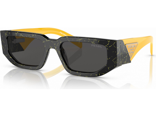 Prada PR 09ZS 19D5S0 Black Yellow Marble