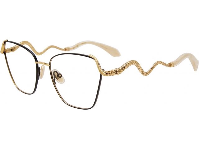 ROBERTO CAVALLI VRC021M A01,  shiny yellow gold w/black part, clear