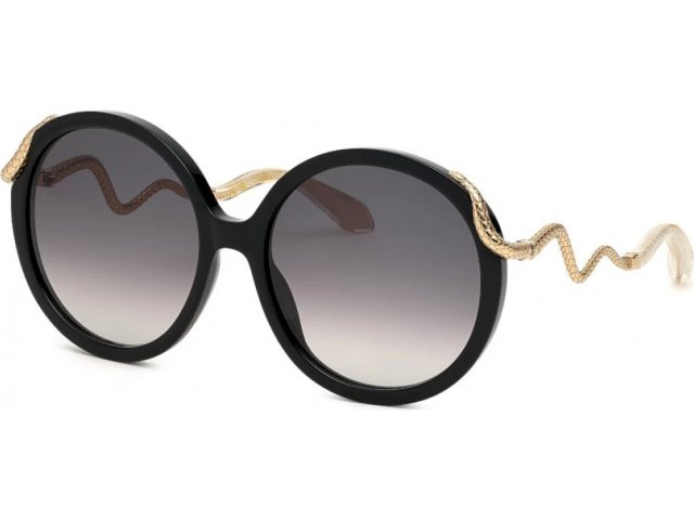 ROBERTO CAVALLI SRC004M 700,  shiny black, smoke gradient
