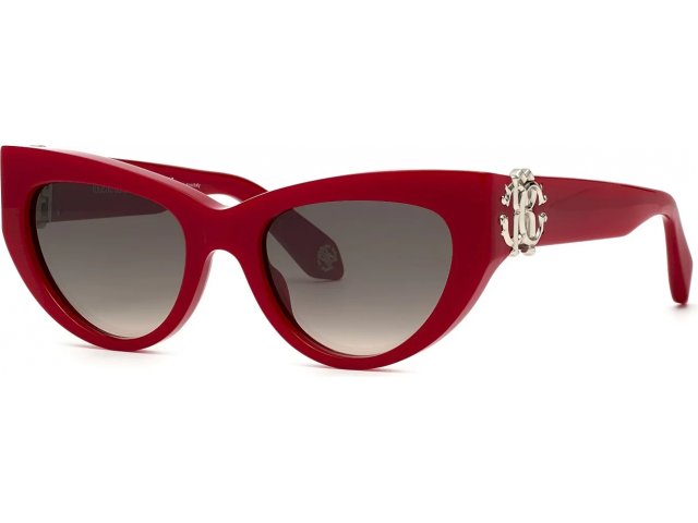 ROBERTO CAVALLI SRC017M EZX,  shiny full red, smoke gradient/mirror silver