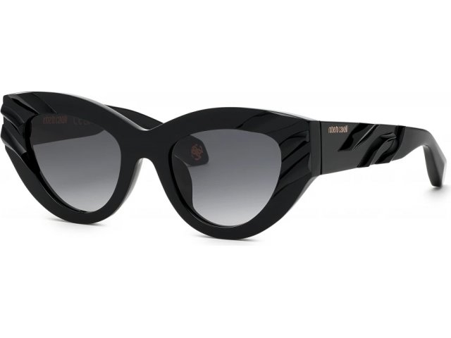 ROBERTO CAVALLI SRC009V 700,  shiny black, smoke gradient