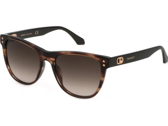 TWINSET STW004 AG9,  shiny striped brown+glittery, brown gradient