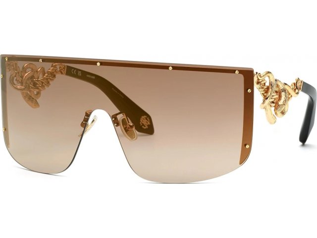 ROBERTO CAVALLI SRC015M 00G,  shiny rose gold, brown gradient/mirror bronze