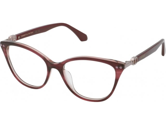 TWINSET VTW014 AM2,  shiny striped red+pink, clear