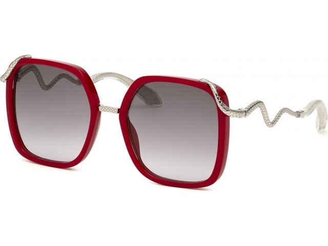 ROBERTO CAVALLI SRC003M 9EZ,  shiny full red, smoke gradient smoke