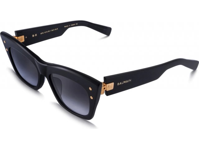 BALMAIN B-II BLK - GLD,  DARK GREY TO CLEAR, DARK GREY TO CLEAR
