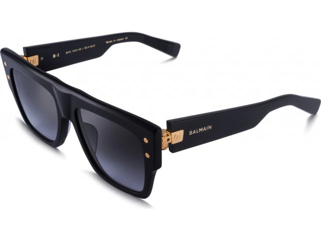 BALMAIN B-I BLK - GLD,  DARK GREY TO CLEAR, DARK GREY TO CLEAR