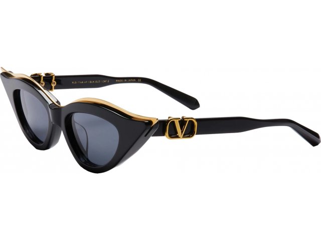 VALENTINO V-GOLDCUT-II BLK - GLD,  BLACK, DARK GREY