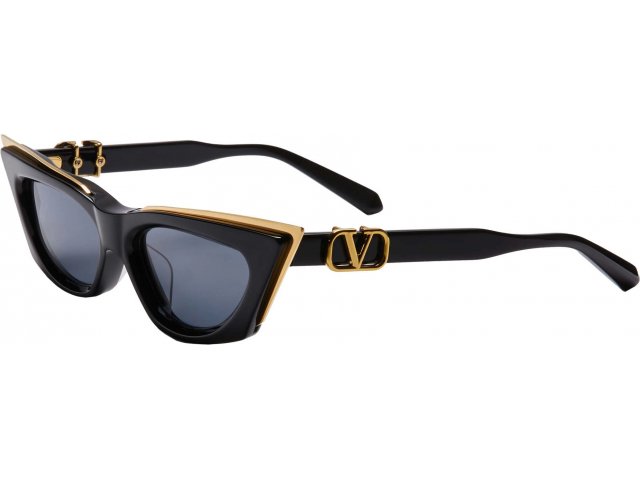 VALENTINO V-GOLDCUT-I BLK - GLD,  BLACK, DARK GREY