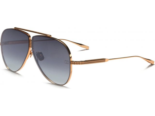 VALENTINO XVI RSE,  ROSE GOLD TITANIUM, DARK GREY LENSES - BLACK FLASH MIRROR
