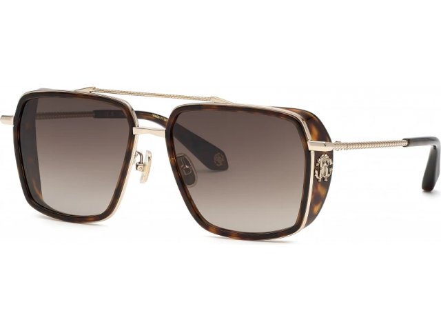 ROBERTO CAVALLI SRC036M 0594,  SHINY LIGHT GOLD, BROWN GRADIENT BROWN