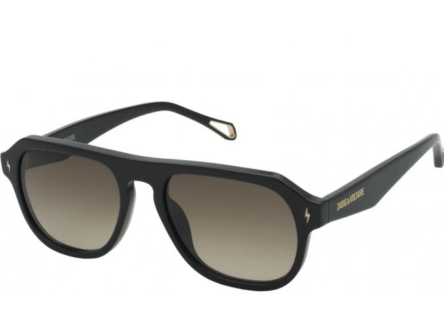 ZADIG VOLTAIRE SZV374 0700,  SHINY BLACK, GREEN GRADIENT BROWN