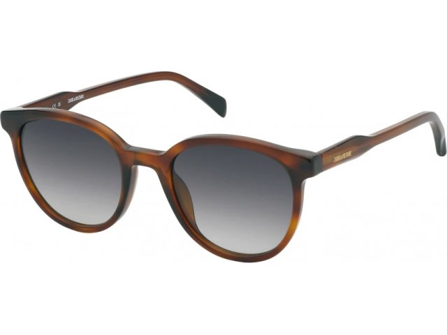 ZADIG VOLTAIRE SZV376 0802,  YELLOW/BROWN HAVANA SPOTTED, SMOKE GRADIENT SMOKE