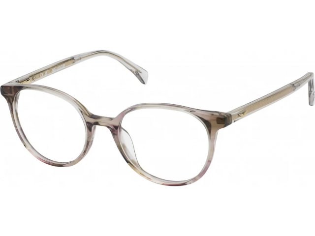 ZADIG VOLTAIRE VZV359 0P82,  BROWN W/VIOLET STRIPED, CLEAR