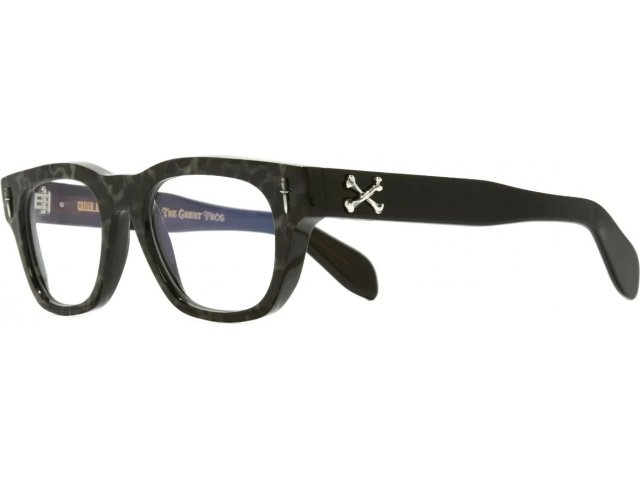 CUTLER GROSS 003 T5,  LEOPARD ON BLACK, CLEAR