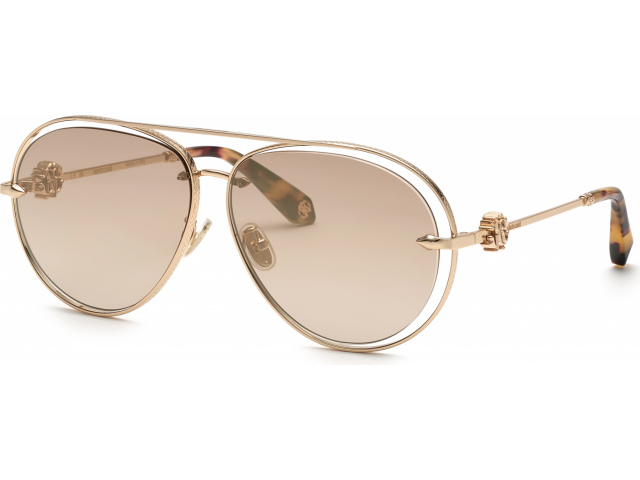 ROBERTO CAVALLI SRC032 300G,  SHINY ROSE GOLD, BROWN GRADIENT/MIRROR BRONZE