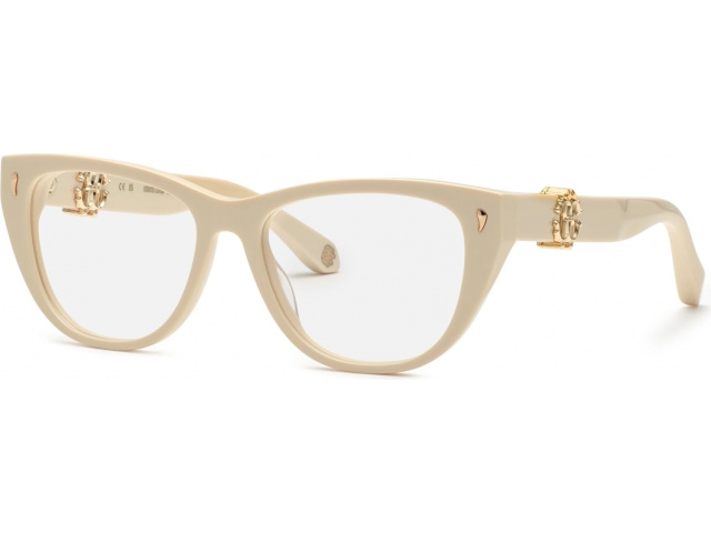 ROBERTO CAVALLI VRC045 9X7,  SHINY FULL CREAM, CLEAR