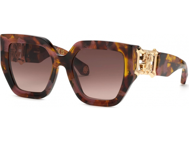 ROBERTO CAVALLI SRC089 1GQ,  BROWN/PINK HAVANA, BROWN GRADIENT BROWN