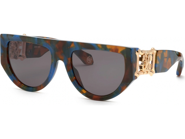 ROBERTO CAVALLI SRC063 9UV,  BROWN/BLU HAVANA, SMOKE