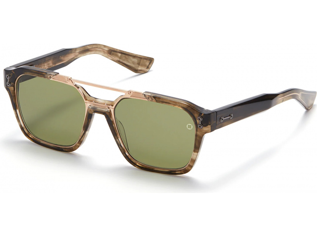 AKONI DISCOVERY GRN - GLD,  GREEN TORTOISE SWIRL - BRUSHED WHITE GOLD, DARK OLIVE