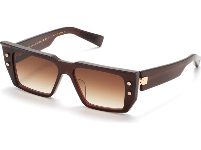 BALMAIN B-VI BRN - GLD,  MATTE BROWN - WHITE GOLD, DARK BROWN TO CLEAR LENSES