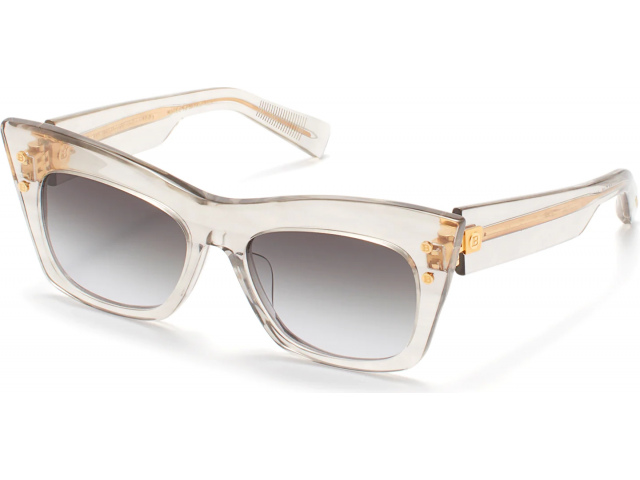 BALMAIN B-II GRY - GLD,  CRYSTAL GREY - YELLOW GOLD, DARK GREY TO CLEAR LENSES