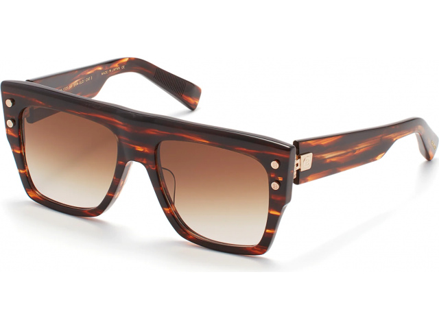BALMAIN B-I BRN - GLD,  MEDIUM BROWN SWIRL - WHITE GOLD, DARK BROWN TO CLEAR LENSES