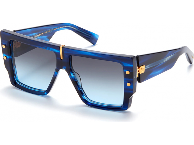 BALMAIN B-GRAND BLU - GLD,  BLUE SWIRL - YELLOW GOLD, DARK GREY TO LIGHT BLUE