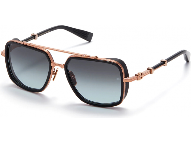 BALMAIN OFFICIER RSE - BLK,  ROSE GOLD - MATTE BLACK, DARK GREY TO LIGHT GREY LENSES