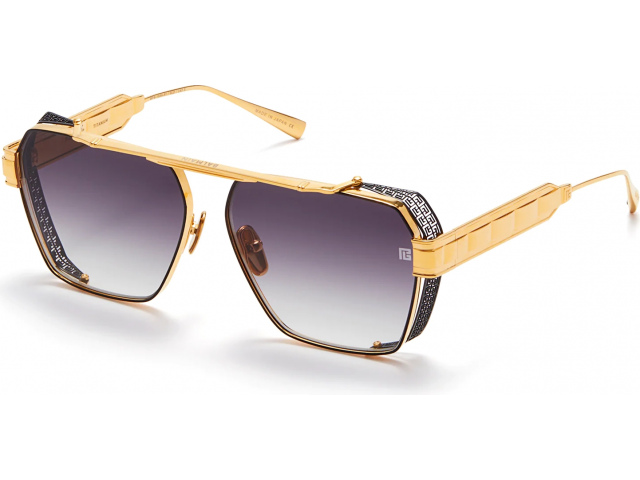 BALMAIN PREMIER GLD,  YELLOW GOLD - BLACK ENAMEL, DARK GREY TO LIGHT GREY