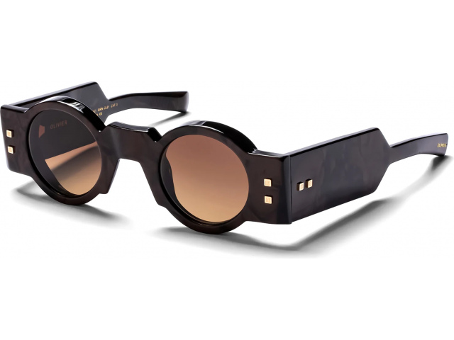 BALMAIN OLIVIER BRN - GLD,  LEATHER BROWN - WHITE GOLD, DARK BROWN TO LIGHT BROWN