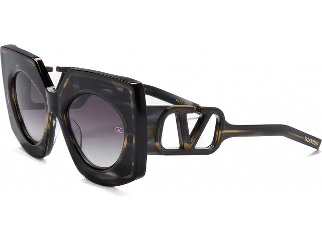 VALENTINO V-SOUL BLK - GLD,  BLACK SWIRL - YELLOW GOLD, DARK GREY TO CLEAR