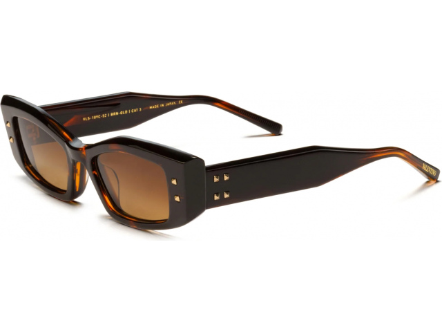 VALENTINO V - QUATTRO BRN - GLD,  TRANSLUCENT BROWN SWIRL, DARK BROWN TO LIGHT BROWN