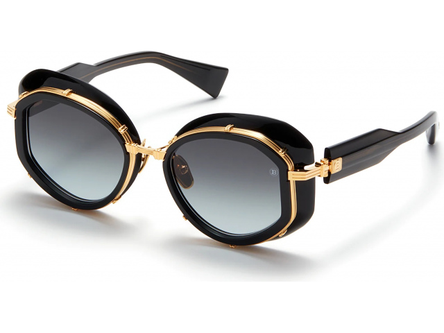 BALMAIN BRIGITTE BLK - GLD,  BLACK CRYSTAL, DARK GREY TO LIGHT GREY