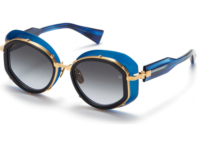 BALMAIN BRIGITTE BLU - GLD,  DARK BLUE CRYSTAL, DARK GREY TO CLEAR