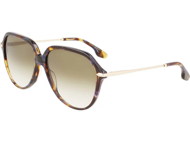 VICTORIA BECKHAM VB637S 418,  HAVANA BLUE, GRADIENT GREEN