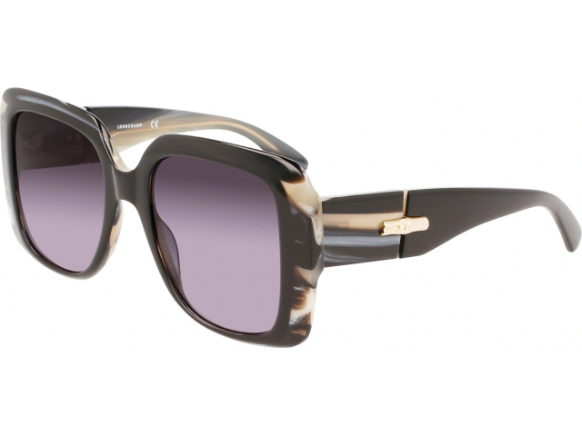 LONGCHAMP LO713S 003,  BLACK/HORN, GREY