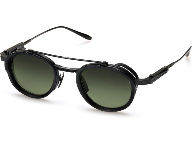 AKONI INFINITY BLK - BLK,  MATTE BLACK - MATTE BLACK W/BLACK RHODIUM, DARK GREY TO OLIVE LENSES