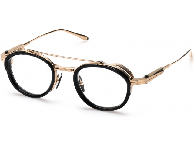 AKONI INFINITY GLD - BLK,  BLACK - BRUSHED 12K GOLD W/BLACK RHODIUM, CLEAR LENSES