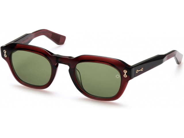 AKONI BLAZE BRG - GLD,  Crystal Burgundy - Brushed 12K Gold, Dark Olive