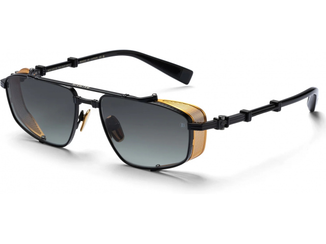 BALMAIN BRIGADE - V BLK - GLD,  Matte Black - Gold 18k - Solid Shiny Black, Dark Grey to Light Grey