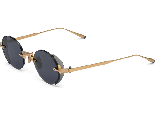 AKONI JUPITER GLD - BLK,  Brushed 12k Gold - Crystal Black Acetate, Dark Grey Lenses